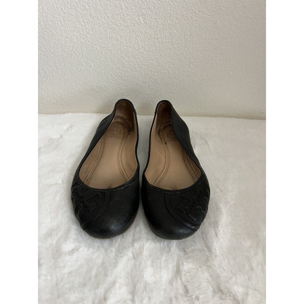 Tory Burch Flats Size 6 Womens Black Leather Shoes